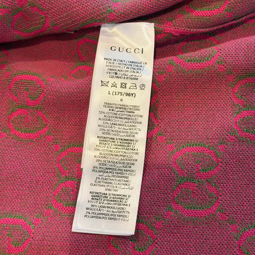 Gucci Pink and Green Logo Cardigan - Picture 5 of 10